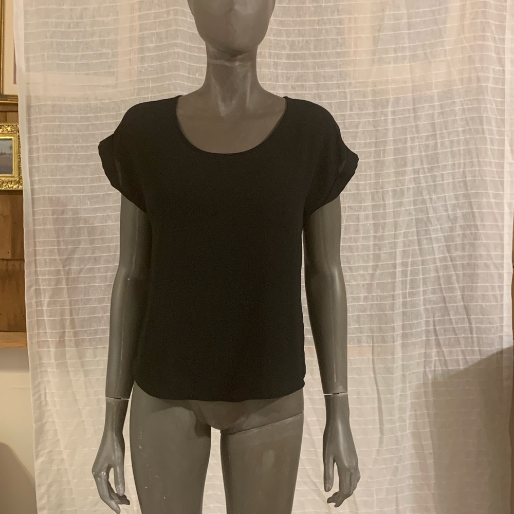 Cute black chiffon top. Size medium